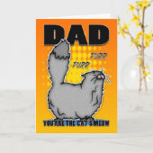 Vatertagskarte - Niedliche Katze Karte (Gelbe Blume)