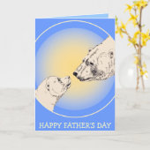 Vatertagskarte Polar Bear Grußkarte Karte (Gelbe Blume)