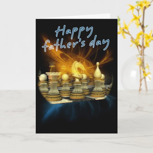 Vatertagskarte - Schach Karte (Gelbe Blume)