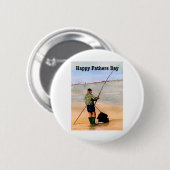 Vatertagskarte Seefischen am Strand Button (Vorne & Hinten)