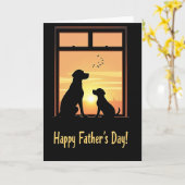 Vatertagskarte Sunset Dogs Karte (Gelbe Blume)