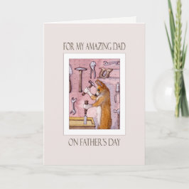 Vatertagskarte, Vater, Corgihund in seiner Karte