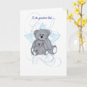 Vatertagskarte, Vater, zwei kleine Teddybären Karte (Gelbe Blume)