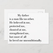 Vatertagskizzen von der Tochter Postkarte (Vorne/Hinten)