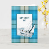 Vatertagssegelboot auf Kariert Karte (Gelbe Blume)