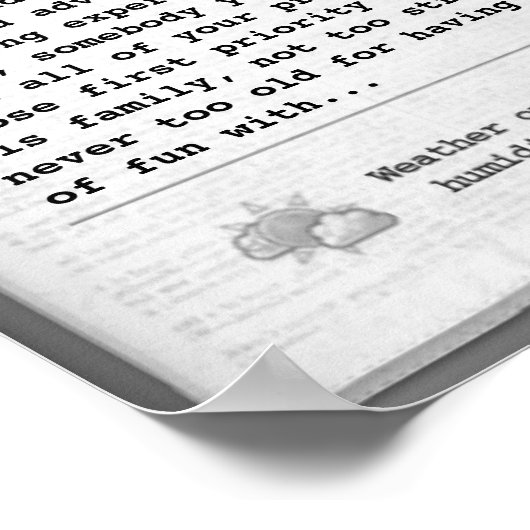 Vatertagszeitung (anpassbar) poster (Ecke)