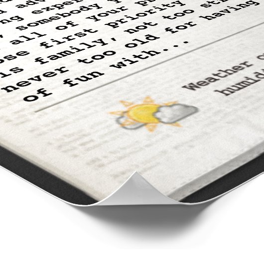 Vatertagszeitung (anpassbar) poster (Ecke)