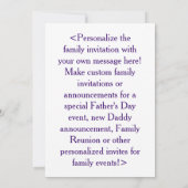 Vatertochter Familie Art individuelle Einladung (Rückseite)