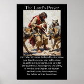 Vaterunser Guter Hirte schützt Lamm Wölfe Poster (Vorne)
