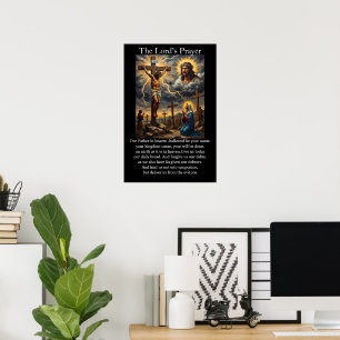 Vaterunser Kreuzigung Strahlende Halos Golgota Poster