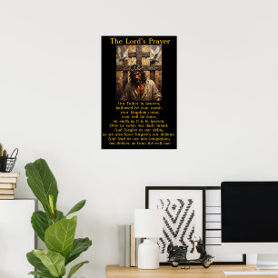 Vaterunser-Kreuzigungs-Gnaden-Kunstwerk Poster