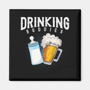 Väterwitz über Bier und Milch für Männer Magnet