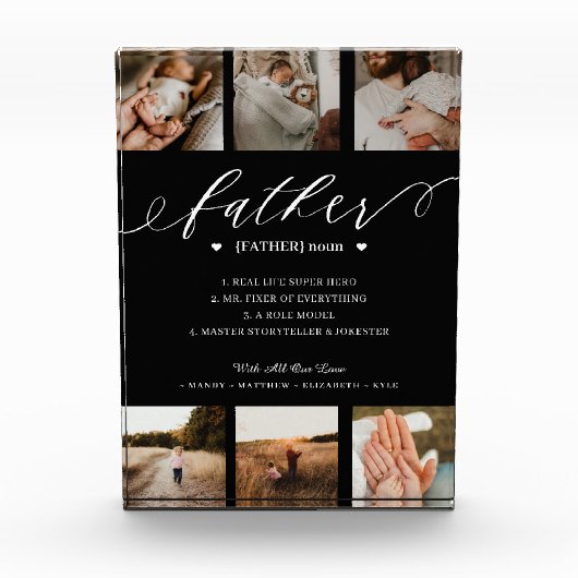 Vaterwörterbuch Definition Foto Collage Schwarz (Vorderseite)