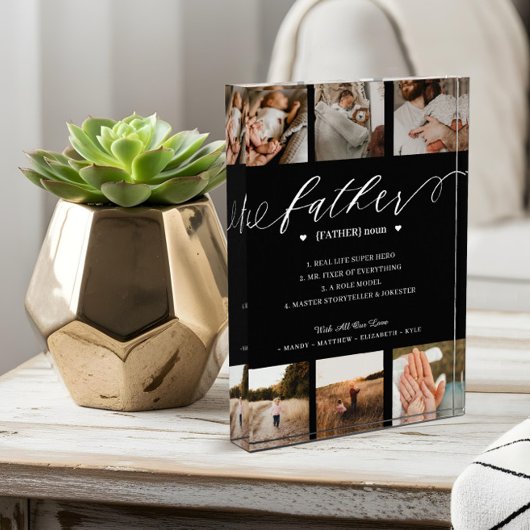 Vaterwörterbuch Definition Foto Collage Schwarz