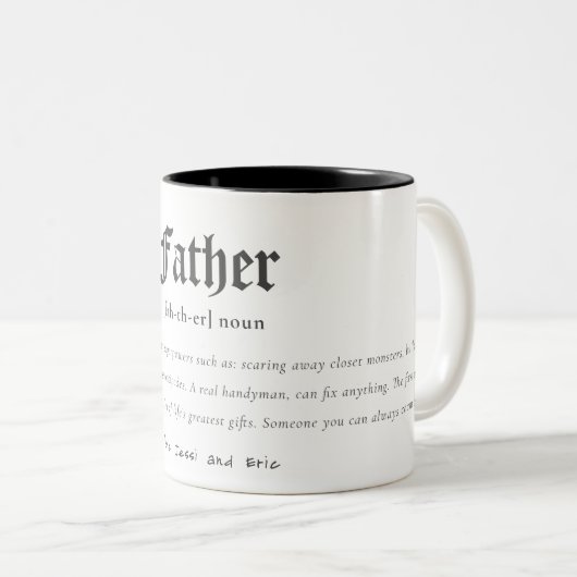Vaterwörterbuch Definition Personalisiertes Gesche Zweifarbige Tasse (VorderseiteRechts)