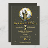 Vaterzeit Vintagen neue Jahre Einladung (Vorne/Hinten)