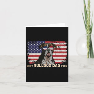 Vathers Day Best Bulldog Vater je Retro-Geschenk A Karte