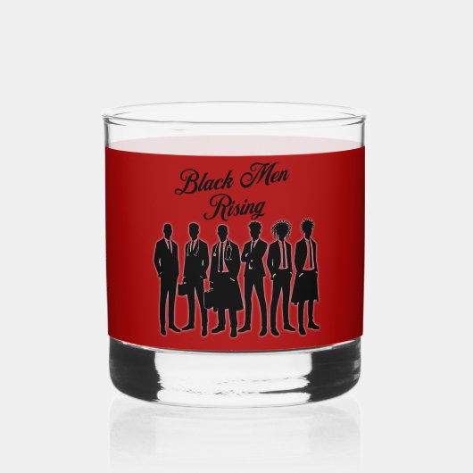 Vathers Day Black Man Emblem Keepake Bourbon Whiskyglas (Vorderseite)