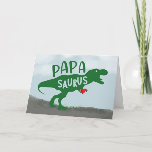 Vathers Day Dinosaur Papa-Saurus Karte (Vorderseite)