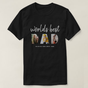 Vathers Day Foto Collage Wellds Bester Vater Cutou T-Shirt