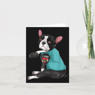 Vathers Day Gift Dog Vater Boston Terrier I Liebe Karte