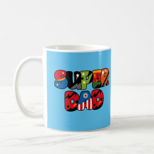Vathers Day Gift Superdad Superhero Super Vater Kaffeetasse (Links)