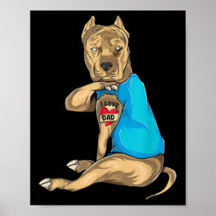 Vathers Day Gifts Vater Funny Dog Pitbull I Liebe Poster