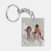 Vathers Day Kids Foto Vater Script Schlüsselanhänger (Vorderseite links)