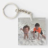 Vathers Day Kids Foto Vater Script Schlüsselanhänger (Vorderseite)