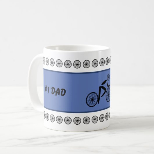 Vathers Day lustiger Radfahrer-Sondertext Tasse (Vorderseite Links)