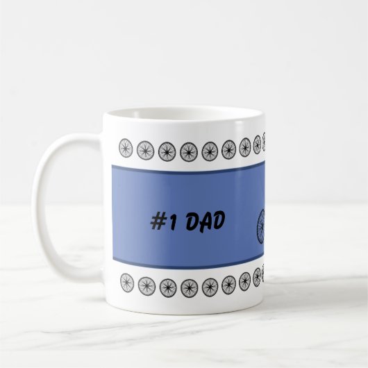 Vathers Day lustiger Radfahrer-Sondertext Tasse (Links)