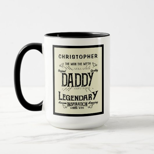 Vathers Day Man Myth Legend Retro Daddy Big Tasse (Links)
