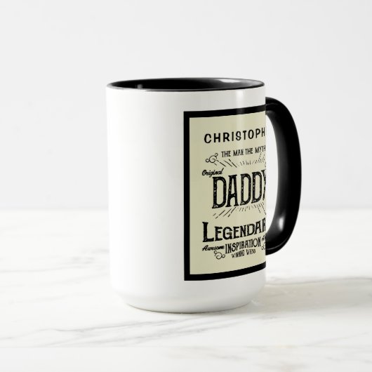 Vathers Day Man Myth Legend Retro Daddy Big Tasse (VorderseiteRechts)