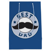 Vathers Day Mustache Bester Vater Mittlere Geschenktüte (Rückseite)