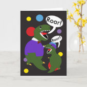 Vathers Day Tyranosaurus Rex Dinosaur personalisie Karte (Gelbe Blume)