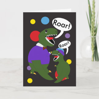 Vathers Day Tyranosaurus Rex Dinosaur personalisie Karte