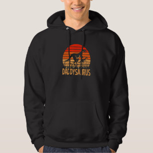 Vathers Day Vintag Daddysaurus Dinosaur Retro Sun Hoodie