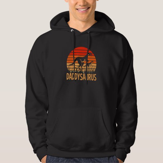 Vathers Day Vintag Daddysaurus Dinosaur Retro Sun Hoodie (Vorderseite)