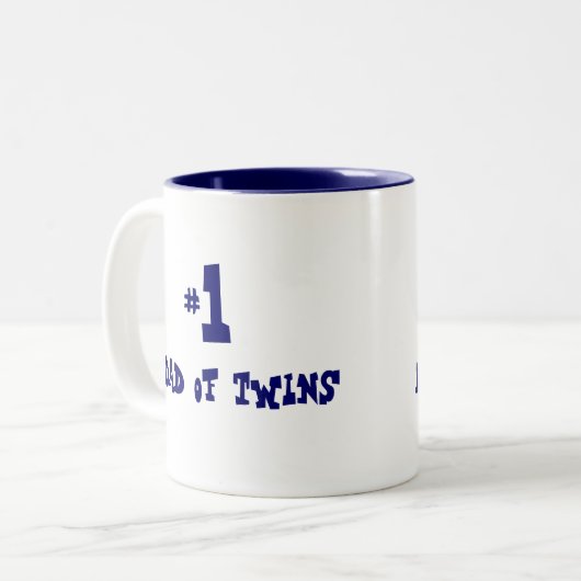 Vati #1 der Zwillinge Zweifarbige Tasse (Vorderseite Links)