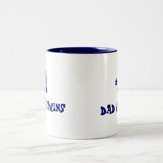 Vati #1 der Zwillinge Zweifarbige Tasse (Mittel)