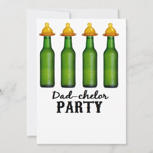 Vati-Baby-Dusche - Dadchelor Windel-Party lädt ein Einladung (Vorderseite)