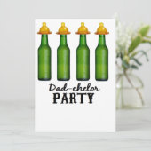 Vati-Baby-Dusche - Dadchelor Windel-Party lädt ein Einladung (Stehend Vorderseite)