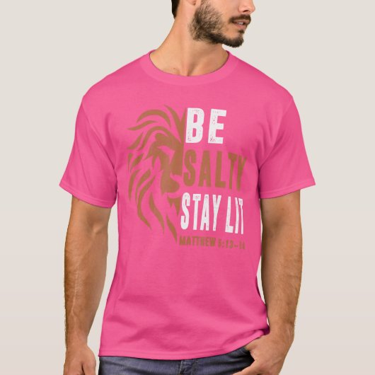 Vati Christlich Sei Salzig Bleib Lit Männer Löwe G T-Shirt (Vorderseite)