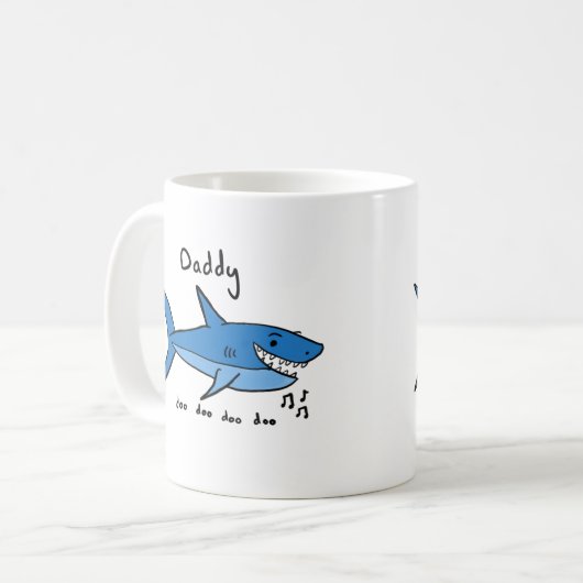Vati-Haifisch Doo Doo Doo Kaffeetasse (Vorderseite Links)