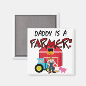 Vati ist ein Bauers-T-Shirts und Geschenke Magnet (Vorderseite/Rückseite)