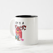 Vati ist ein Bauers-T-Shirts und Geschenke Zweifarbige Tasse (Vorderseite Links)