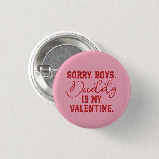 Vati ist mein Valentinsgruß-Knopf Button (Vorne & Hinten)