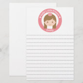 Vati-kleine Prinzessin, niedliche Prinzessin mit Briefpapier (Vorne/Hinten)