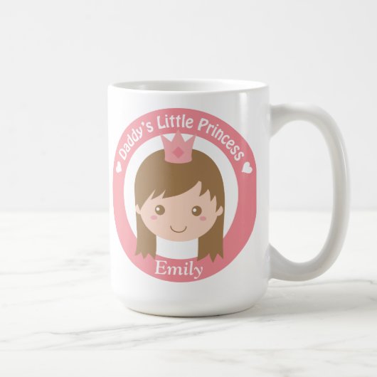 Vati-kleine Prinzessin, niedliche Prinzessin mit Kaffeetasse (Rechts)