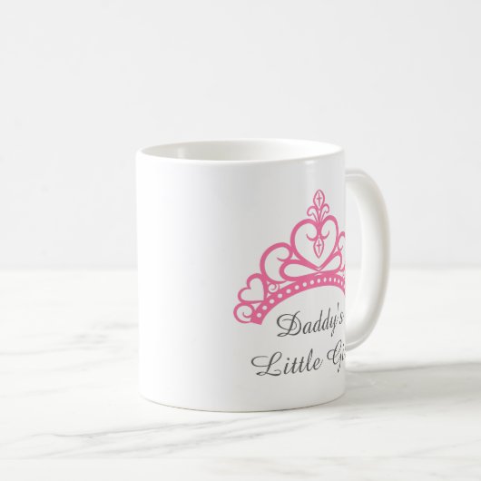 Vati-kleines Mädchen, schicke rosa Prinzessin Kaffeetasse (VorderseiteRechts)